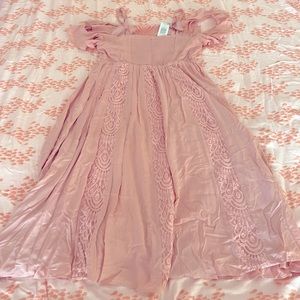 Brand New TORRID Pink Lace and Challis Dress